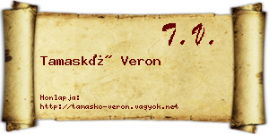 Tamaskó Veron névjegykártya
